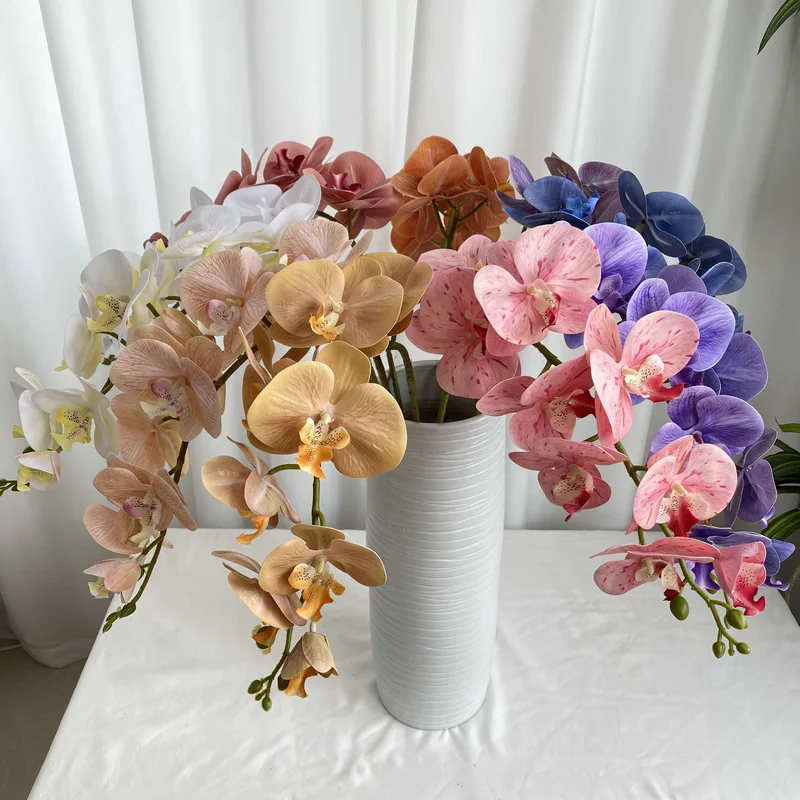 Wholesale Artificial simulation Of Multi Headed Butterfly Orchid Flower Arrangement Hotel Home Garden Wedding Decoration
