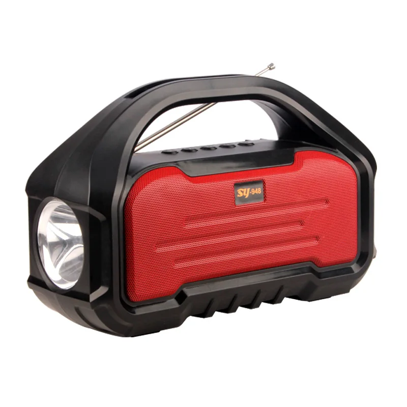 AUX Portable Solar Panels Charging Speakers with Led Flashing Light Multi functional blue tooth Wireless Solar Speaker