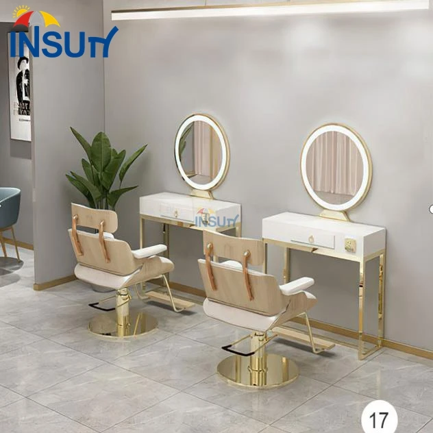Modern nail salon furniture makeup table throne dressing with mirror new design small vanity table for salon
