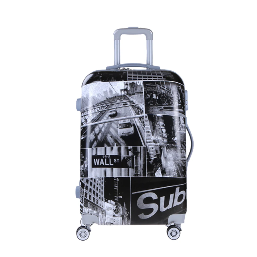 Beautiful and easy to clean PC Carry-on+Luggage trolley luggage bag sets