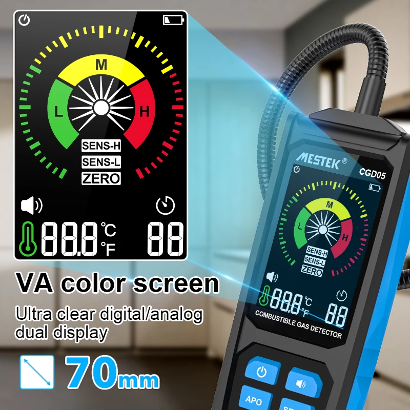 mestek New product Handheld Combustible Gas Detection CGD05 Flexible Metal Probe Gas Analyzer Gas leak Detector