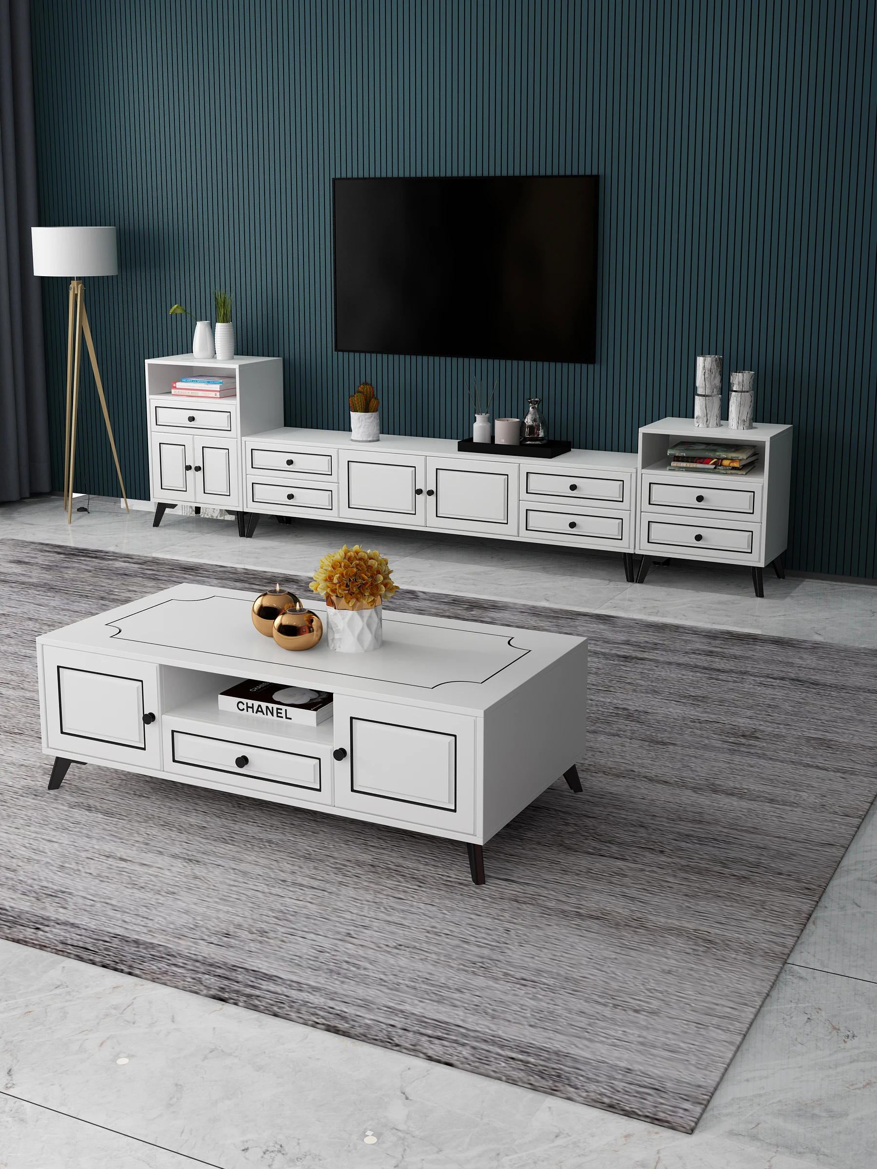 
Modern designs living room furniture tv cabinet white table cabinet 