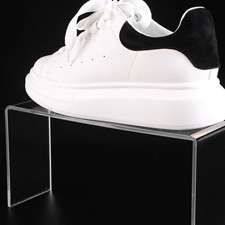 Classic Fashion Shoe And Bag Rack Stainless Steel Electroplating Acrylic Shoe Display Stand