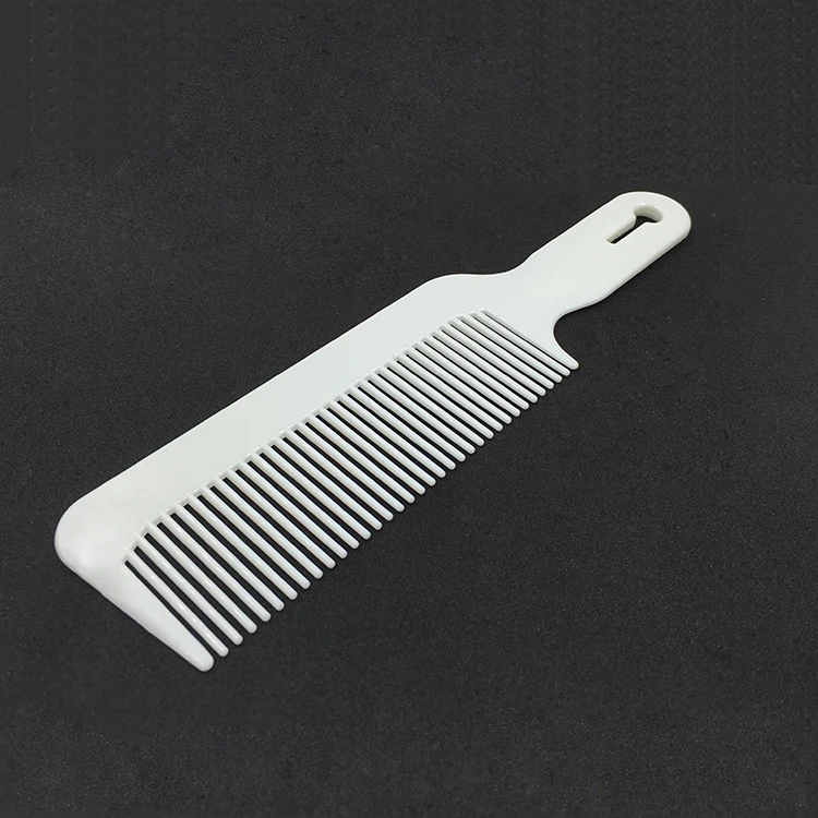 22cm White Plastic Professional FLAT TOP Barber Comb