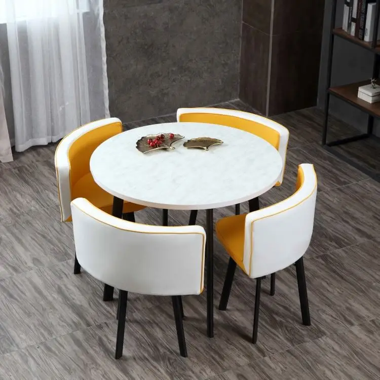 Customize color modern Nordic restaurant dining furniture negotiation table and chair set for selling