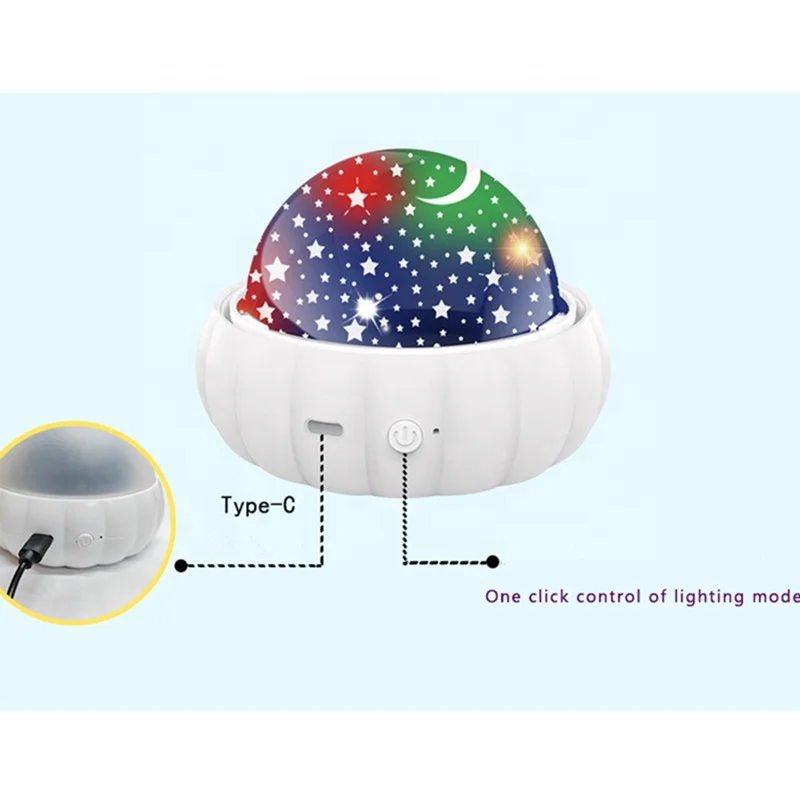 Lonvel Starry Sky Projector Night Light Child Moon Mode Style Star Night Light Romantic Projection Table Lamp For Kids Gift