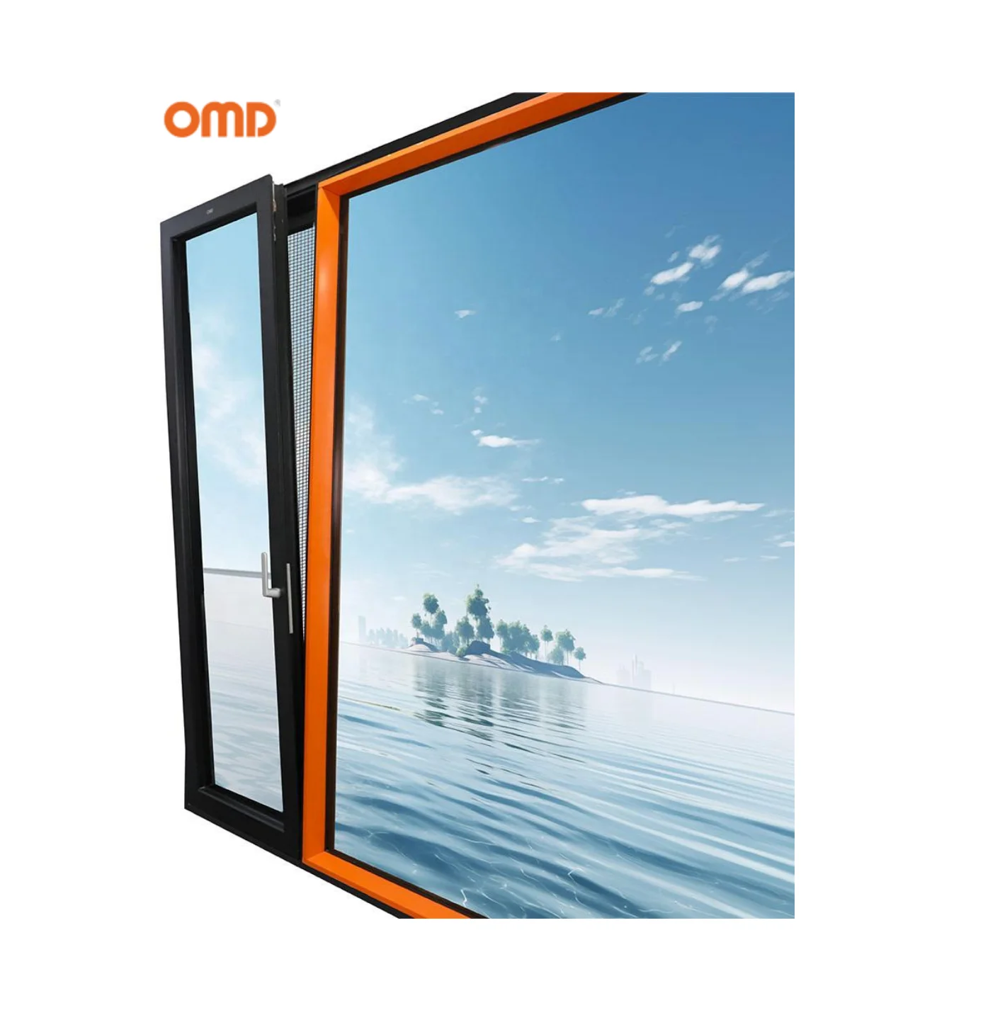 Heat Insulation System Aluminium Tilt&Turn Inward Opening Casement Windows Windproof House Big Glass Picture Windows Customized