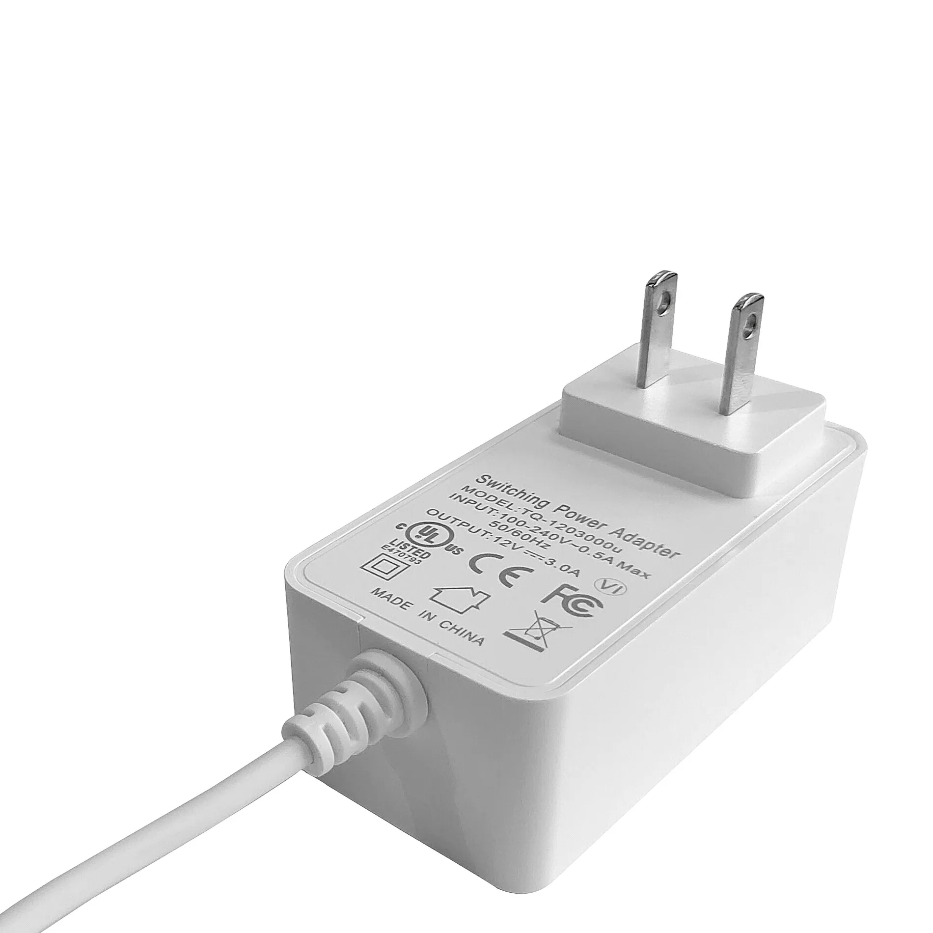 Wholesale black white 12volt 3.5amp US/EU switching power adapter dc cable 5.5*2.1/2.5*10/12mm  UL/CUL TUV FCC ROHS