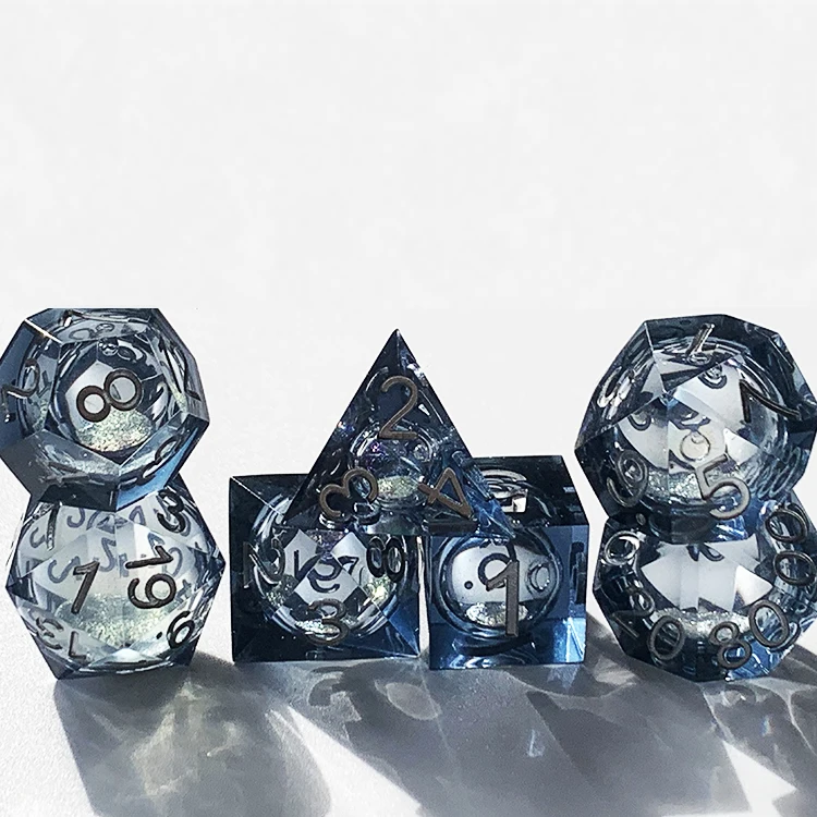 Special New Style Sharp Edge Liquid Core Heart Dice Set Dnd Role Playing Bar Party Board Game Dungeons And Dragons Game Dice