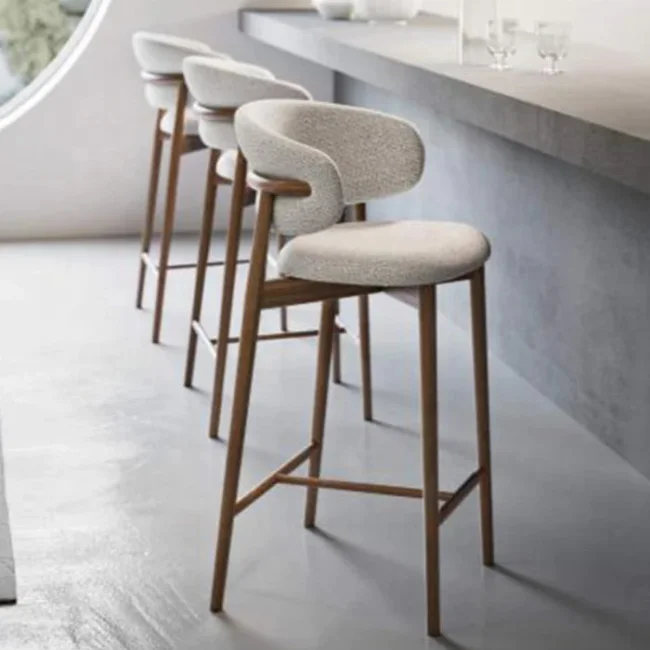 bar stool high chair and table set new design luxury wood modern high bar chair for kitchen