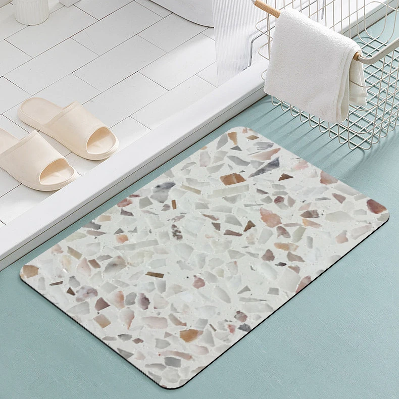 Custom Curtain Large Bathroom Rug Set Floral Diatomaceous Earth Kitchen Quick Drying Dry Super Absorbent Modern  Bath Mat