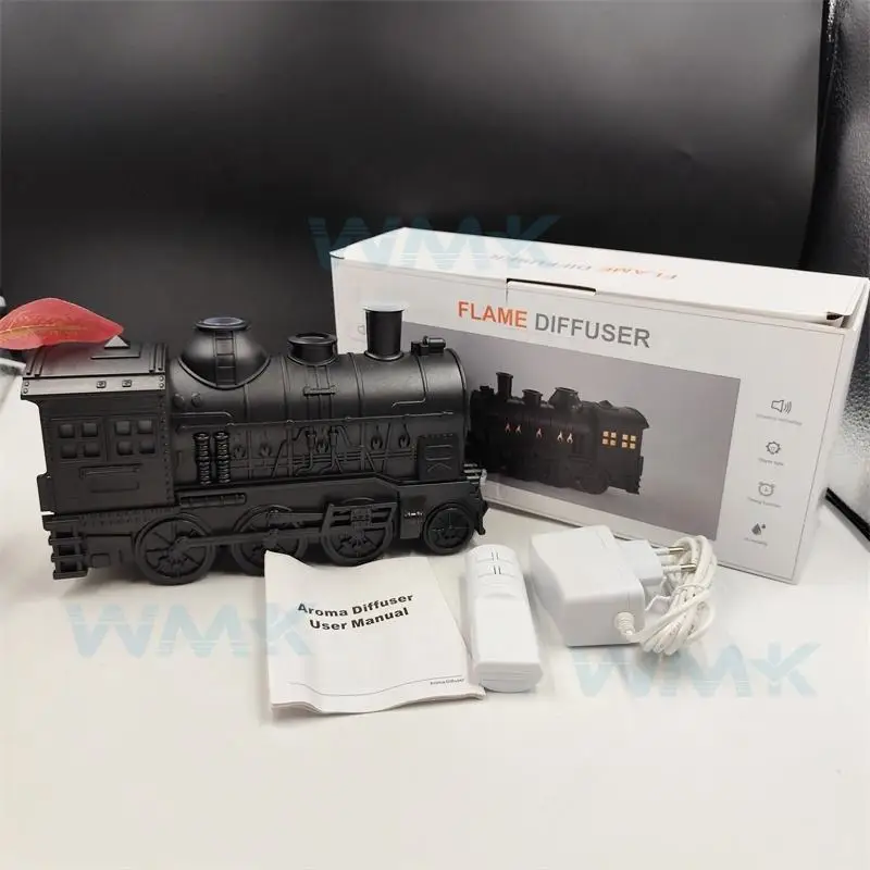 Smoke ring small train humidifier Home mute bedroom aromatherapy machine essential oil spray light desktop remote control gift