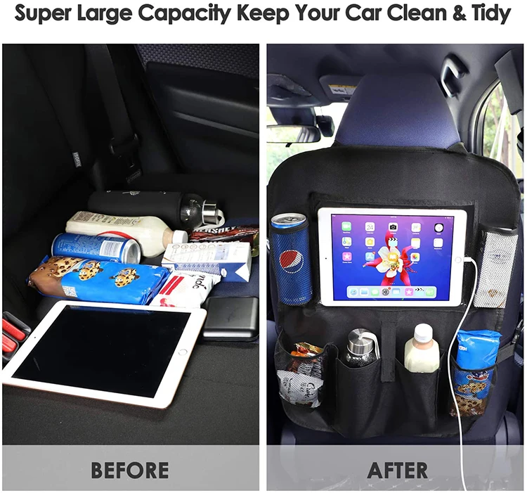 Portable Back seat Car Organizer for Kids Toy Bottle Drink Vehicles Travel Accessories Car Storage
