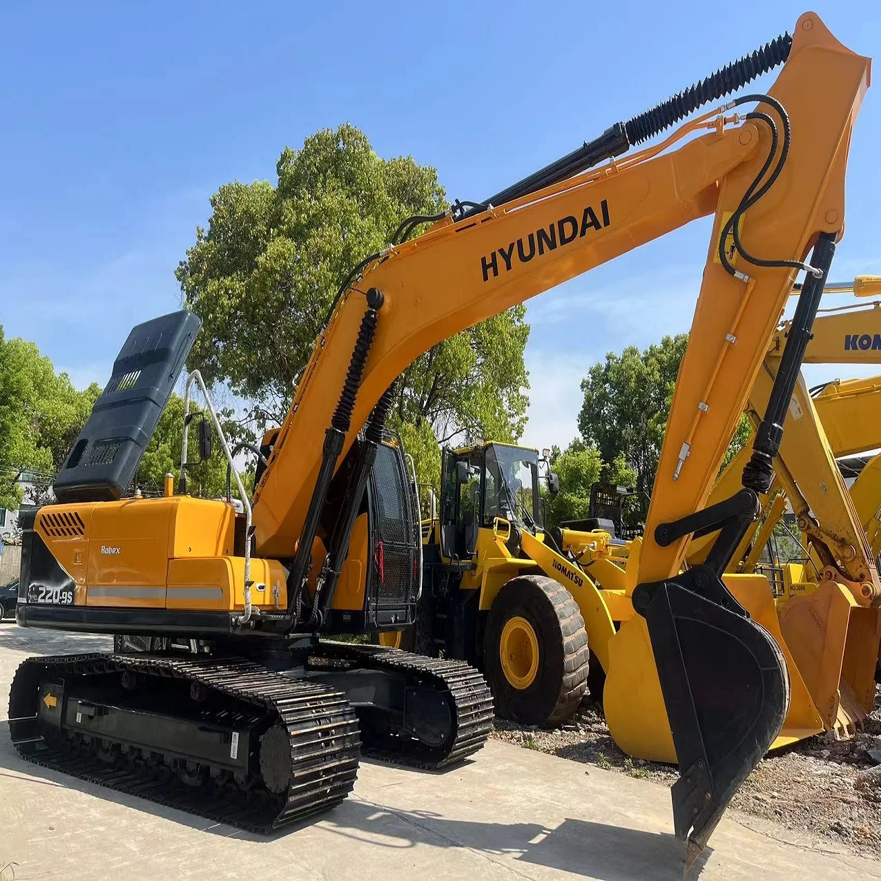 2020 оригинальный подержанный экскаватор Hyundai excadora Digger 220-9s Подержанные экскаваторы с треком 80 см