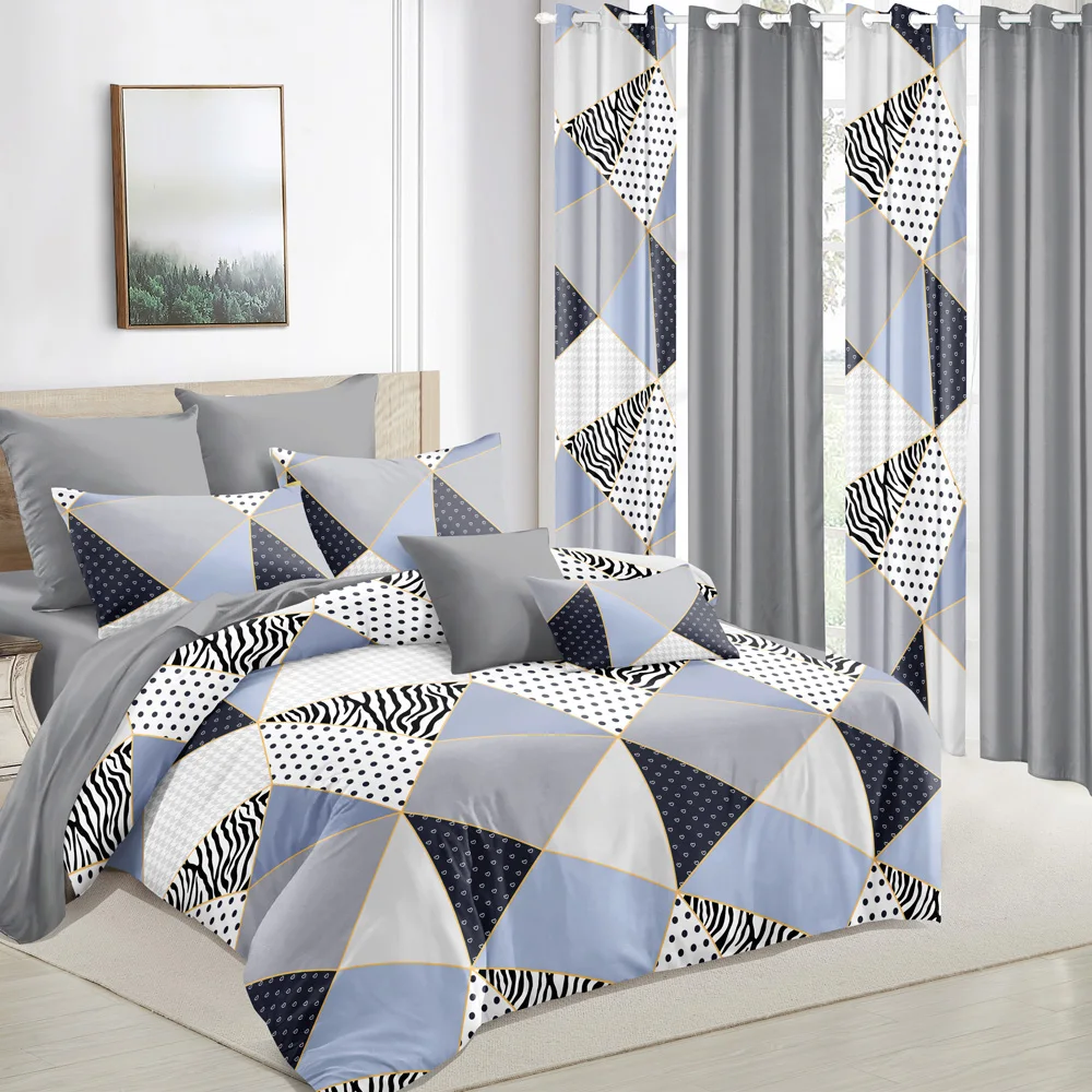 5 pcs 10 pcs printed soft brushed peach skin cotton feeling fabric home textile bedroom curtain bedsheet bedding  set