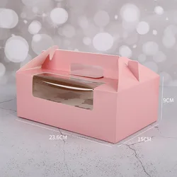 Оптовая продажа, глубокая индивидуальная причудливая коробка для кексов с 6 отверстиями и ручкой