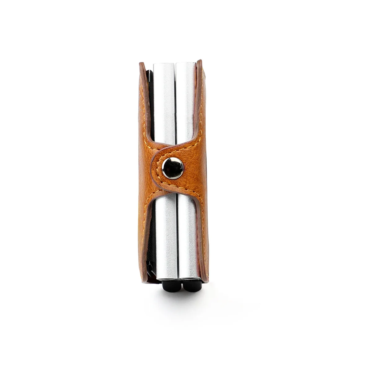 Newest design PU carbon Fiber RFID blocking Minimalist Slim Aluminum pop up Wallets for Men