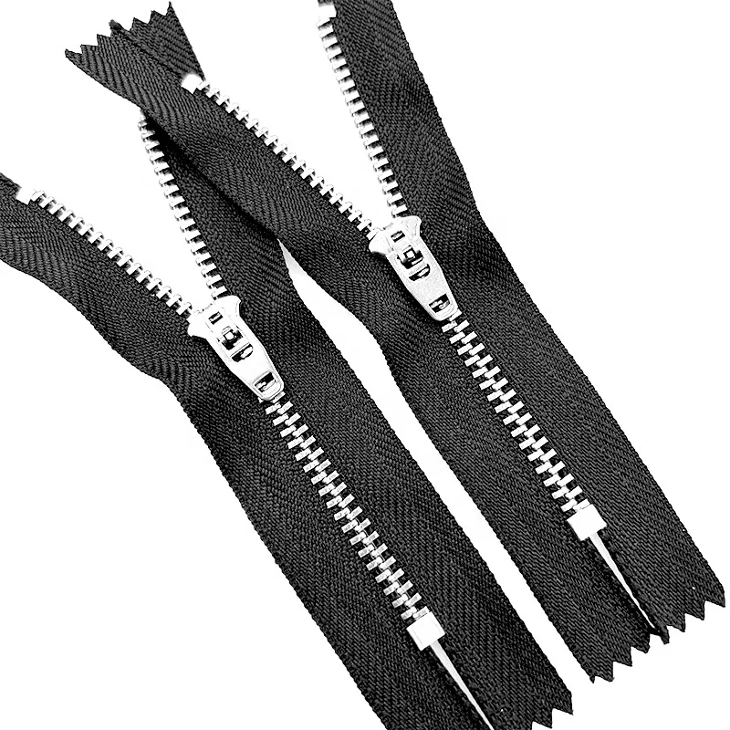 Customized New Cheap 4.5yg 4yg 5yg Double Lock Close End Metal Zipper With Semi Auto Lock Slider Metal Zipper For Jeans