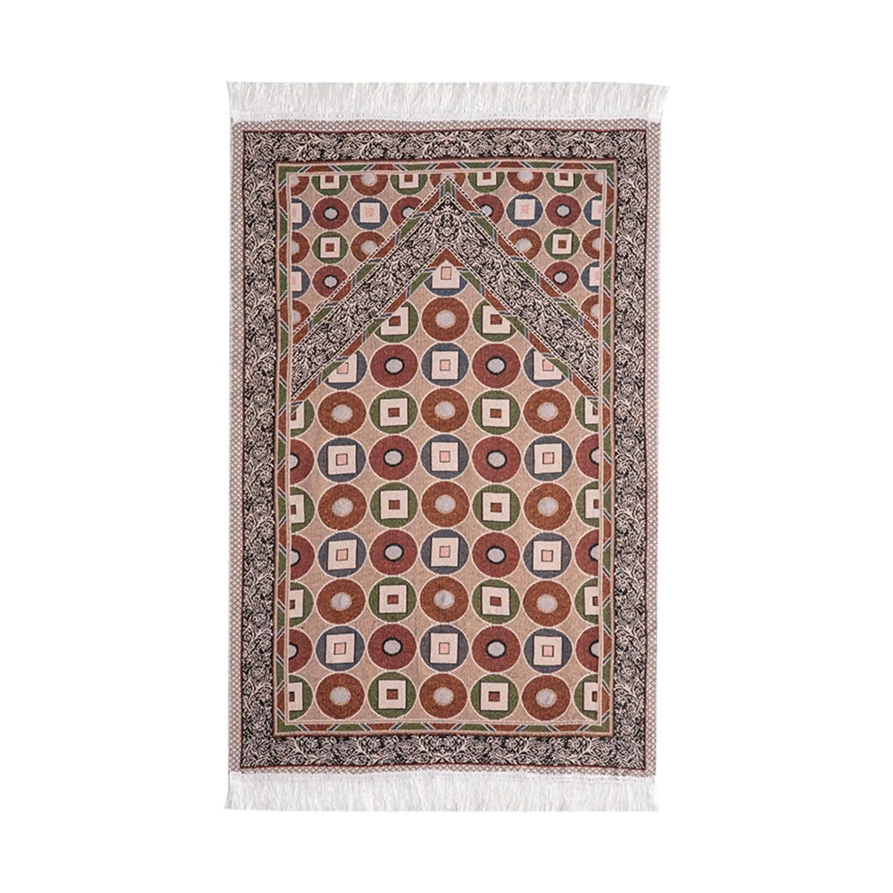 Skymoving New Custom Comfortable Sejadah Prayer Carpet Sacred Intricate Turkish Muslim Prayer Rug Islam Prayer Mat with Tassels