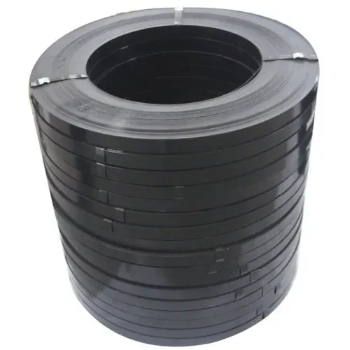 High Quality black painted ribbon steel strap 3/4 steel strapping 2mm steel strapping
