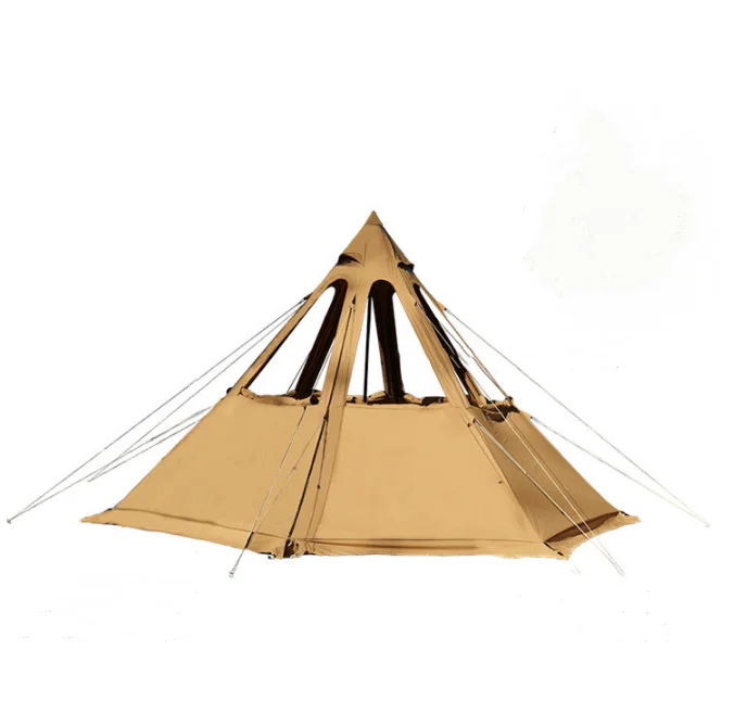 Family cotton indian tents camping waterproof outdoor teepee yurt glamping tent single layer