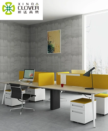 
Modern office furniture particle board desktop computer 4 person office desk for 4 seater workstation 