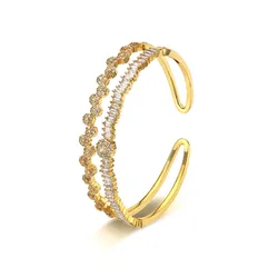 dubai gold plated jewelry cubic zirconia wedding bangle bracelet