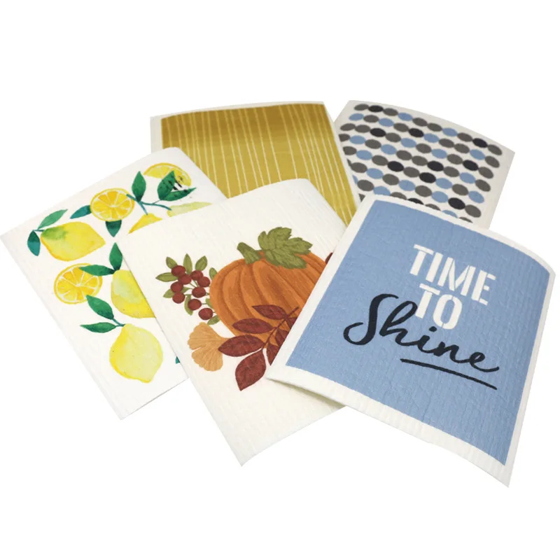 Eco-Friendly colorful Wood Pulp dish cloth Cellulose dishcloth cotton