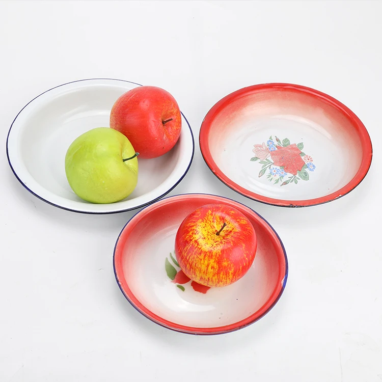Hot-selling circular enameled dishes of different sizes
