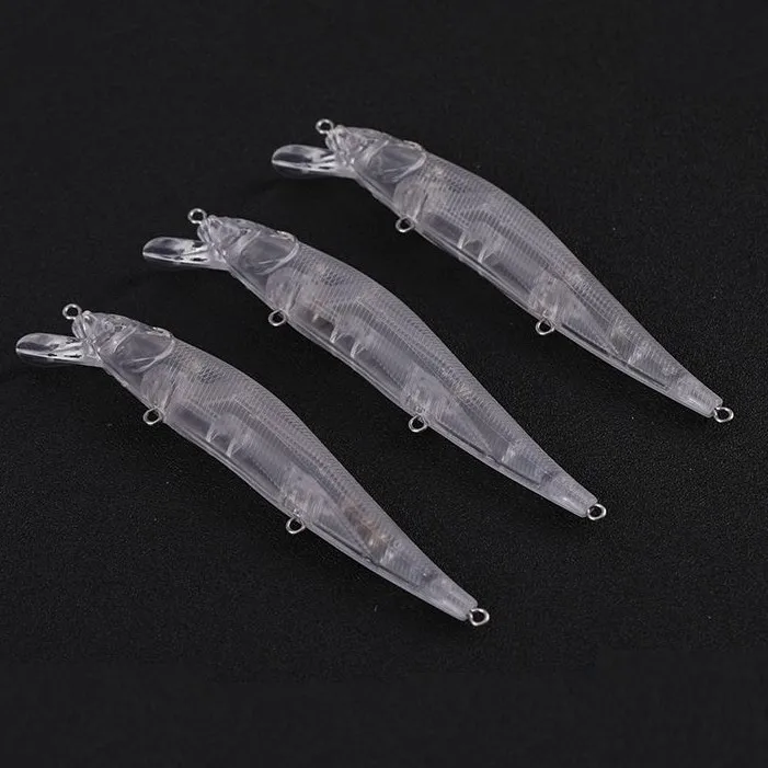High Quality Unpainted Blanks Minnow Fishing Lures Baits Ring With Bead Blank Minnow Lure Unpainted Fishing Bait