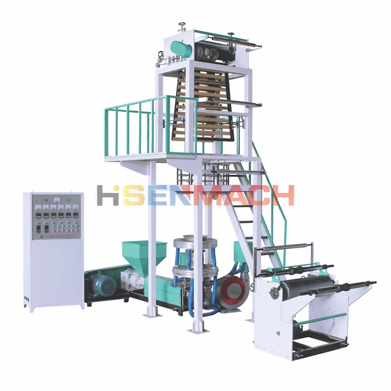 HDPE LDPE PE plastic polythene mini co-extrusion double head blow filming extruder 3 layer film blowing machine