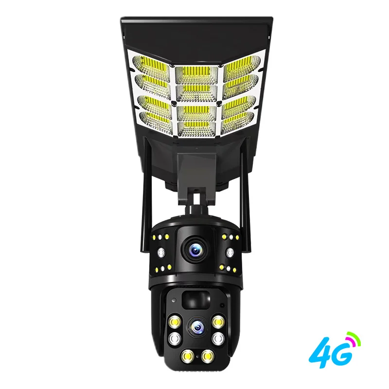 2025 Solar Street Light With Camera 4g Wifi 8mp Outdoor Solar Monitoring Lamp Two-Way Audio Human Detection Cctv Security Camera