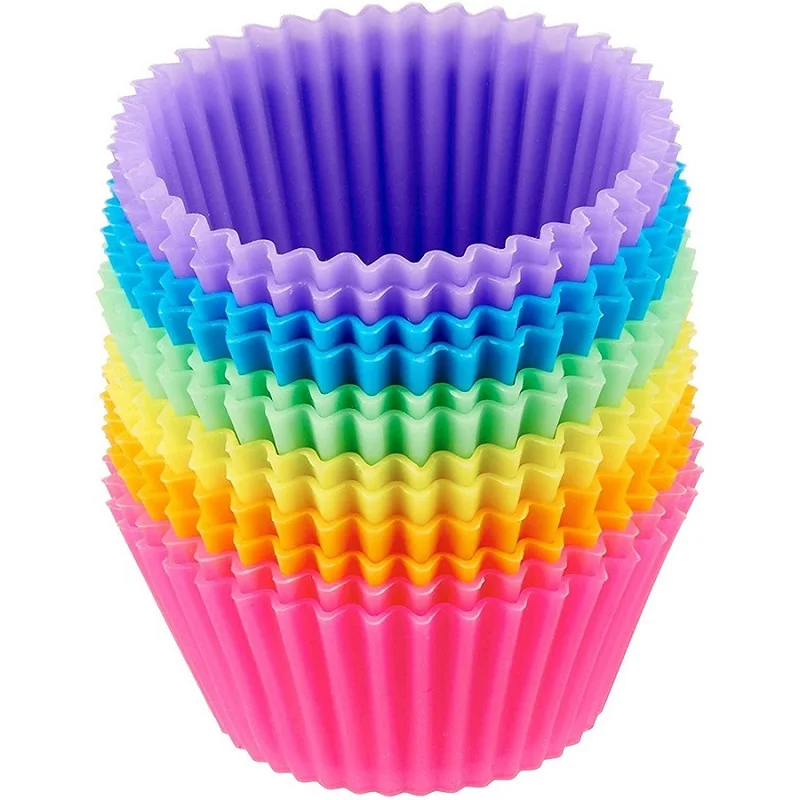Reusable Standard Colorful Silicone Baking Cups Muffin And Cupcake Silicone Baking Cups Set For Tray Baking Cake Tools