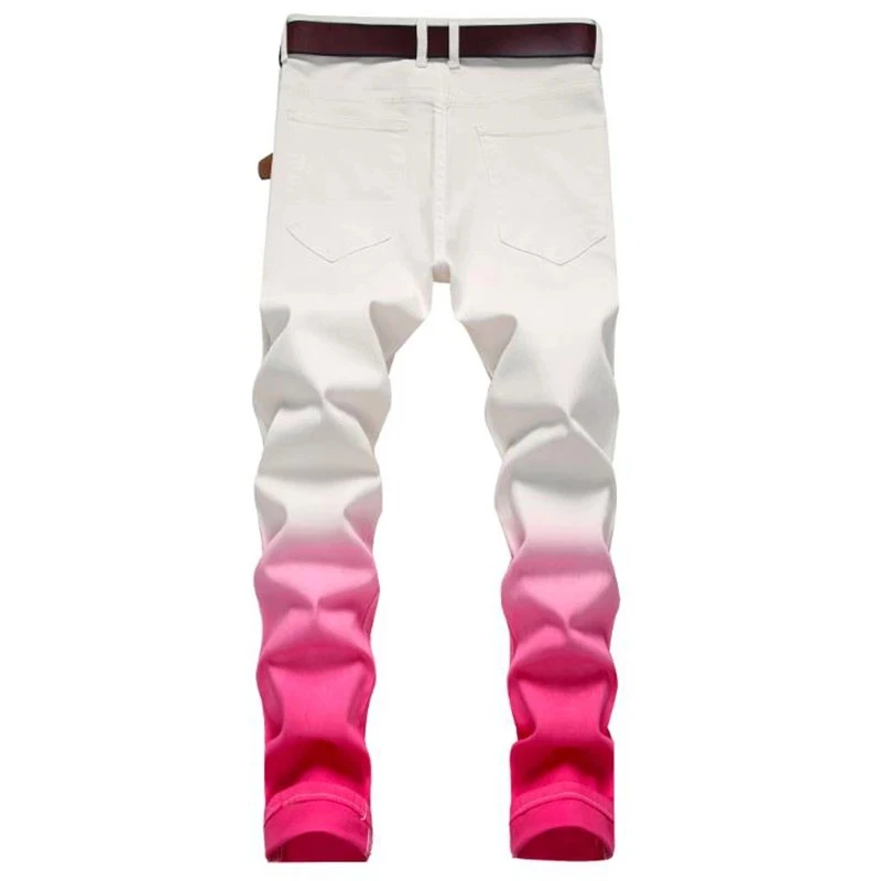 
2021 New hip hop fashion elastic skinny white cotton jeans men casual male slim denim pants vaqueros hombre 