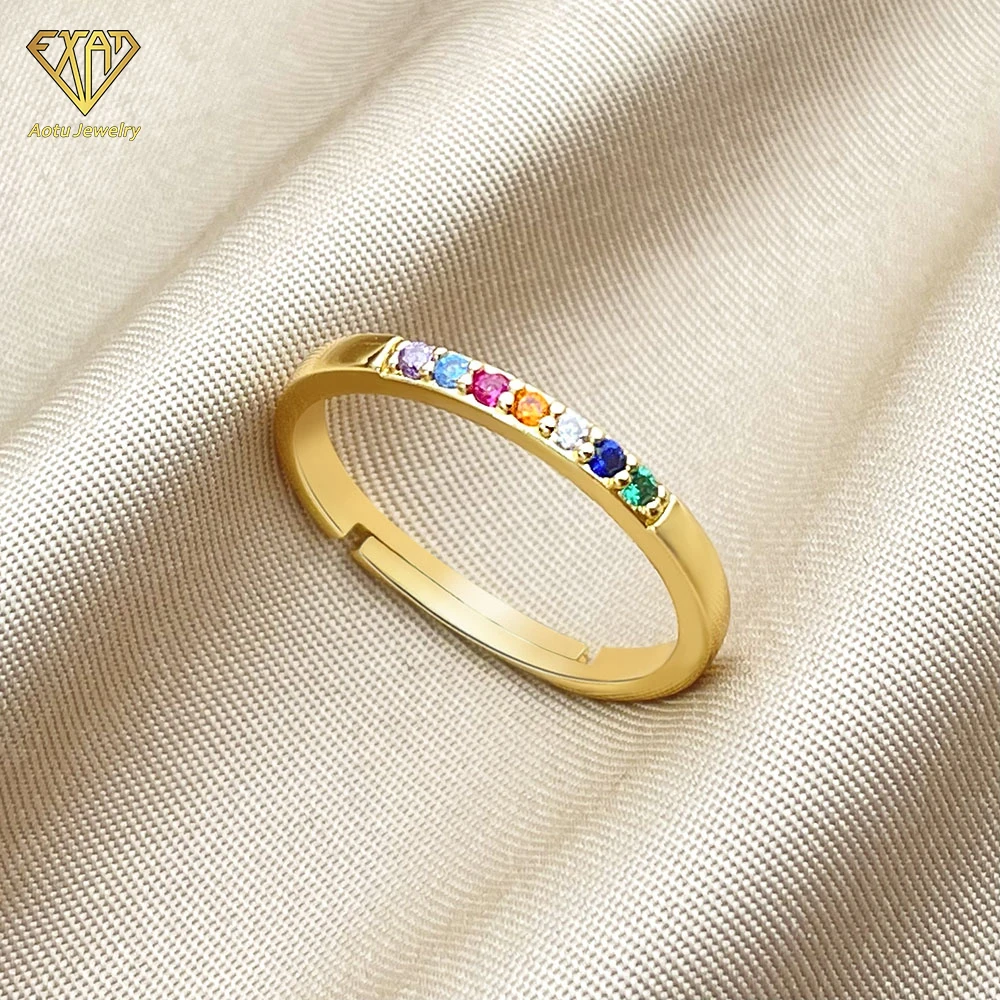 Fancy jewelry 18k gold multi color marquise love heart eyes whale shape dainty zircon ring