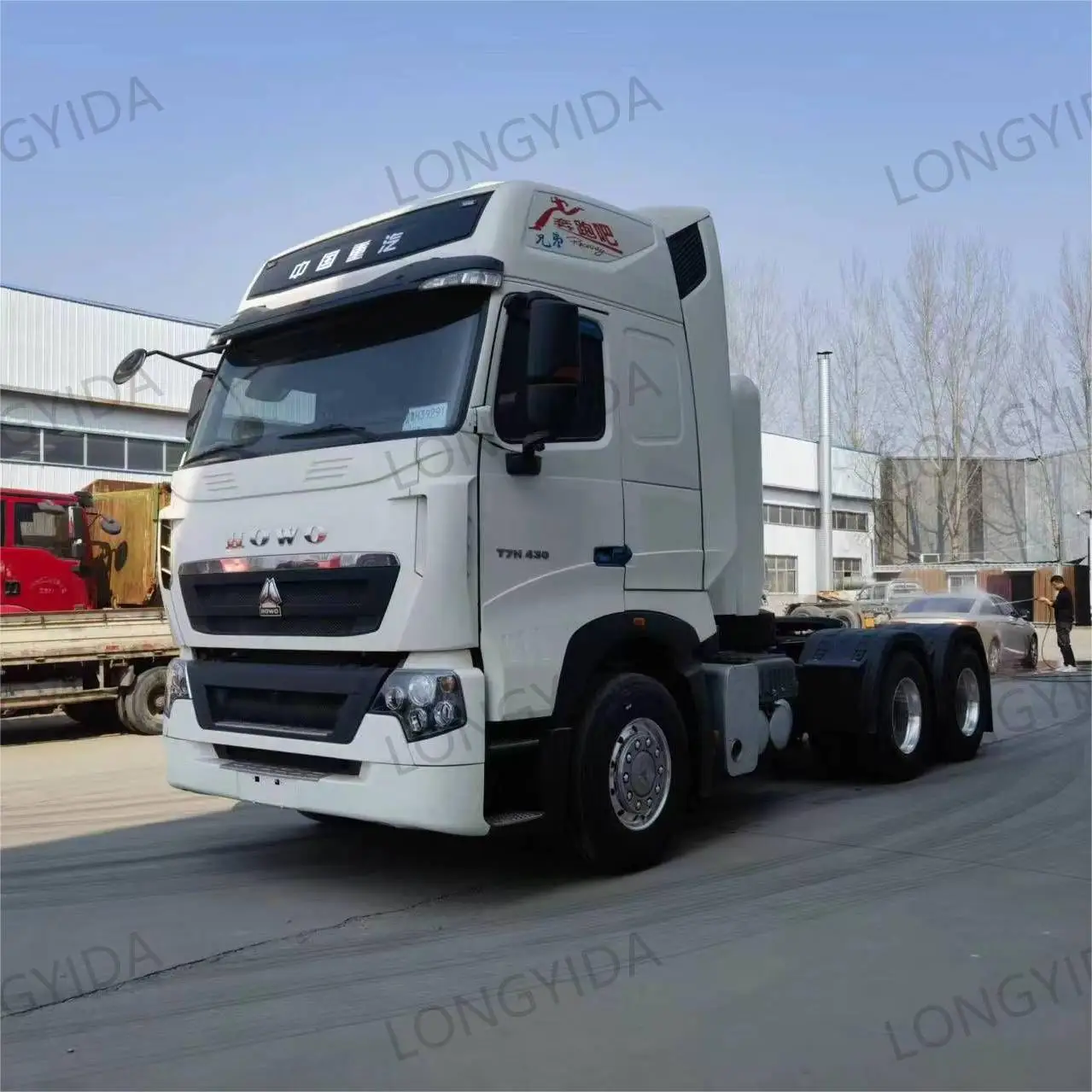 Грузовик Sino Howo T7H 6x4 CNG 40 тонн 10-колесный стальной тягач 430hp 4x2 пневматическая подвеска механическая коробка передач используется левая