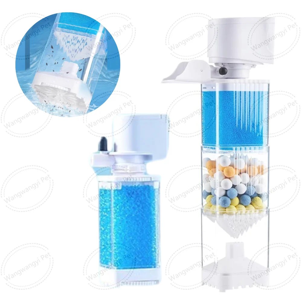 YEE 6 in1 Aquarium Biochemical Sponge Filter Powerful Wave Maker Fish Stool Collector