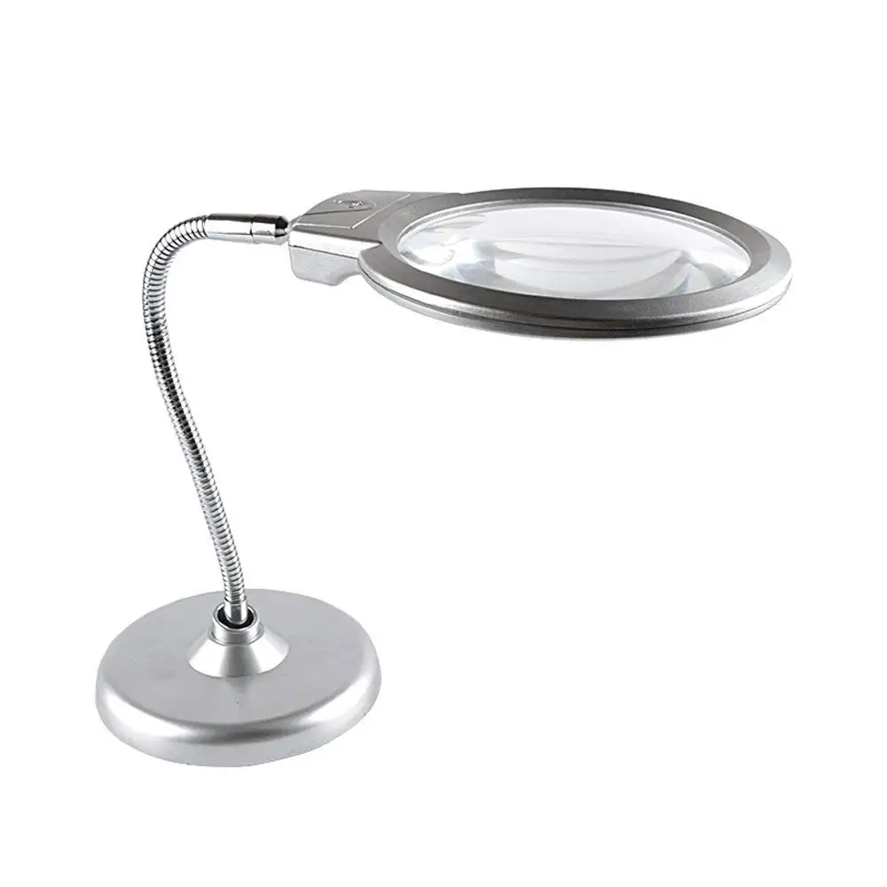 High Power HD 20 Times Desk Lamp Expanding Mirror LED Desktop Magnifying Glass