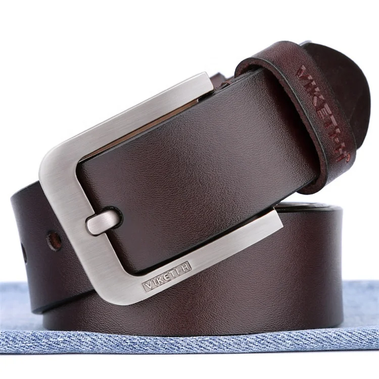 IGM Brand hot sale mens cowhide genuine leather pin belt buckle wholesale real leather belt