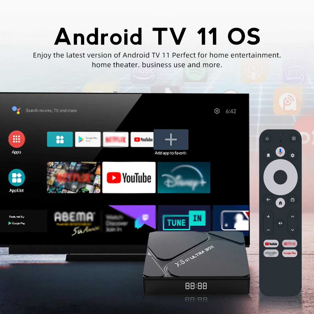 Wholesale Of New Materials Amologic S905W2 XS97 ULTRA BOX Voice Control 4Gb+32Gb Tv Box Android 4K 2025