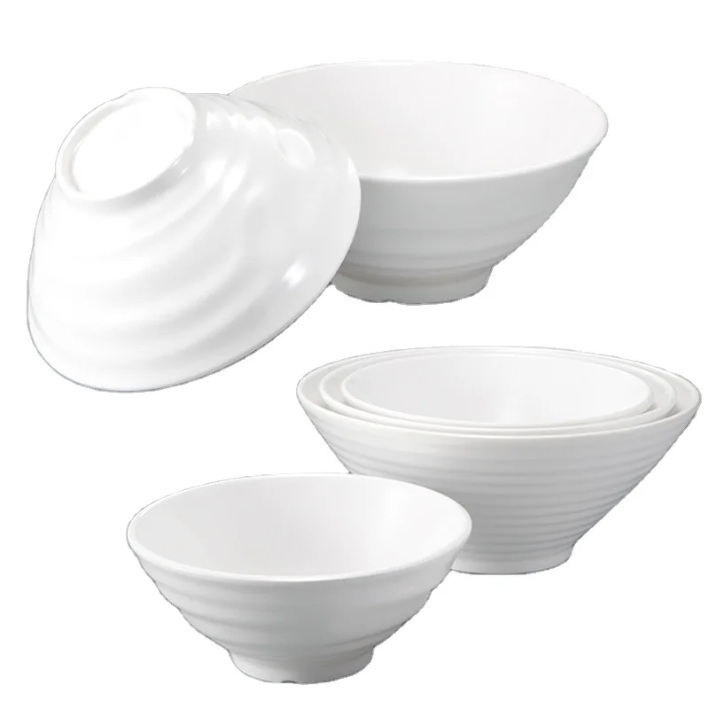big white large bowls Hot Sale Wholesale japanese korean serving soup bowl ramen melamine ramen bowl tableware