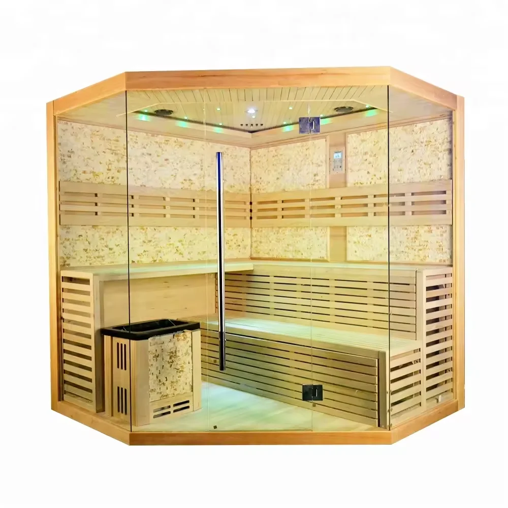 2024 High Quality Traditional Steam Sauna Hemlock Ozone Steam Sauna for 4-5 person