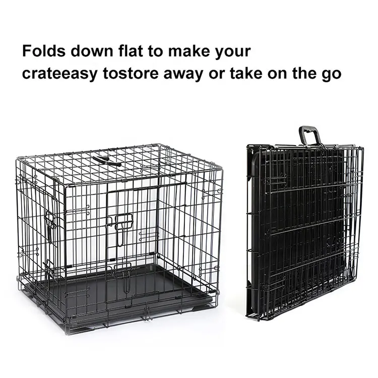 
High Quality Various Sizes Foldable Metal Kennels Heavy Duty Large Dog Cage 