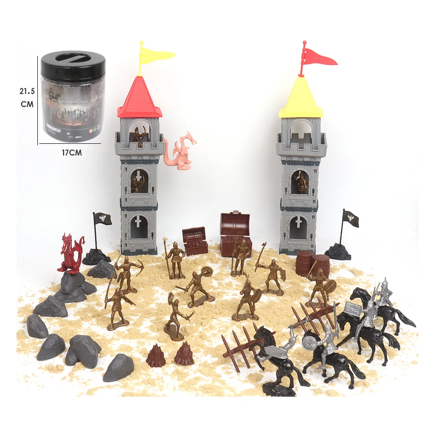 Factory New Roman Figure Toy 64pcs Miniature Ancient Soldiers War Game Pretend Play Set Toy