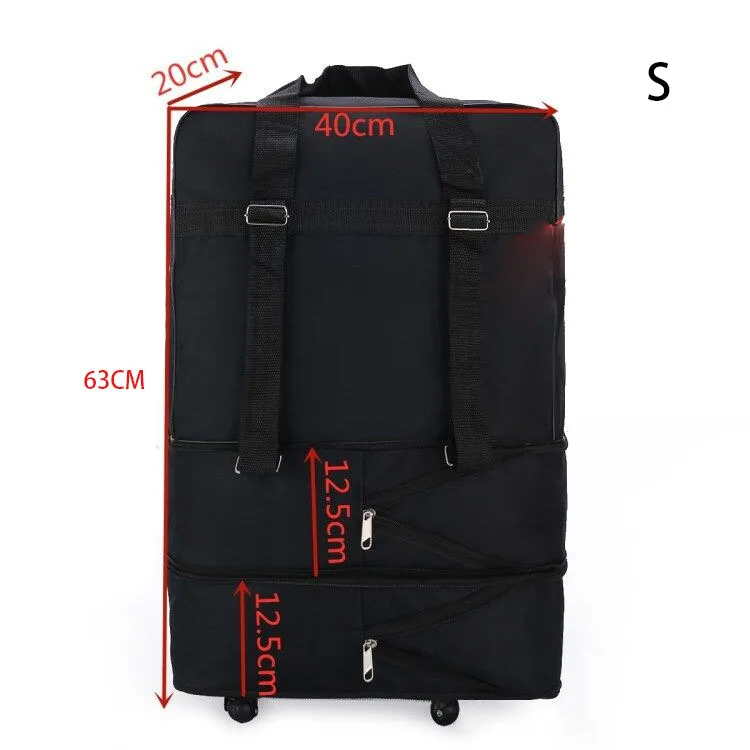 Expandable Extra Large 3 Zipped Part 3 pcs Oxford cloth folding luggage Expanding Travel Luggage Bag Wheel Bag