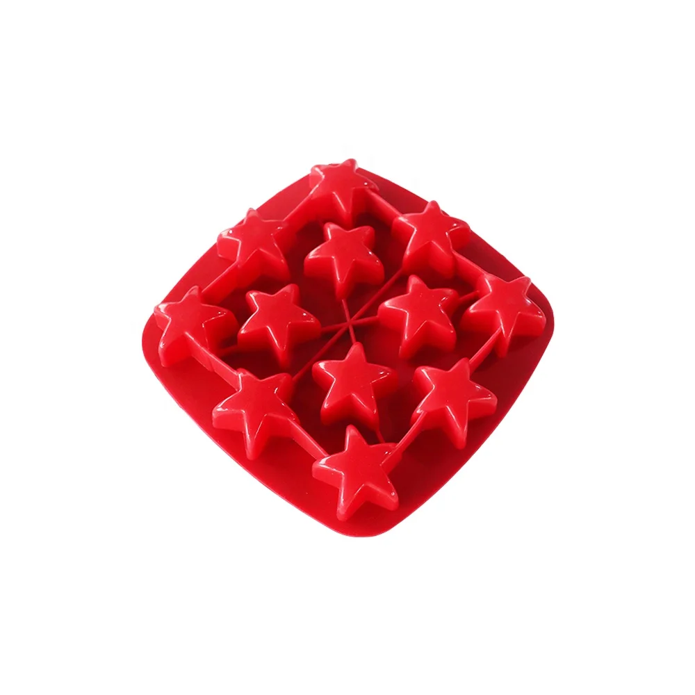 Customized food grade star shaped design silicone ice cube tray mold