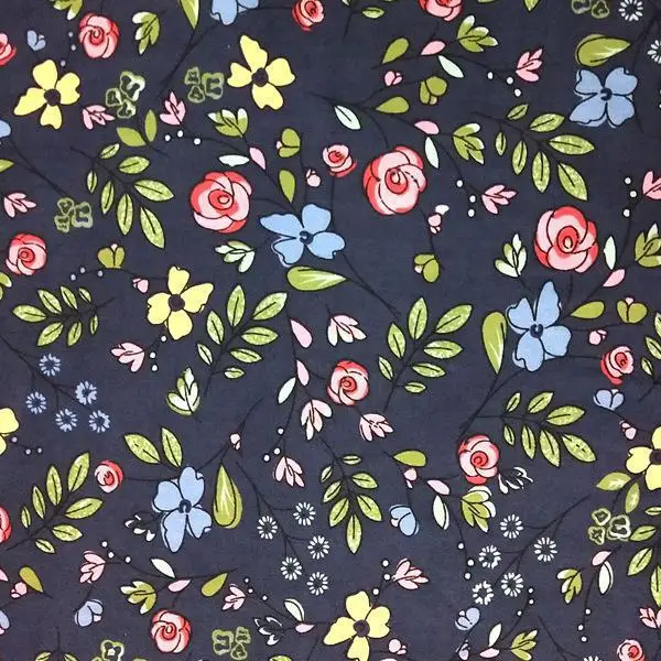 Высококачественная Яркая дизайнерская легкая хлопчатобумажная ткань для рубашек с маленьким цветочным