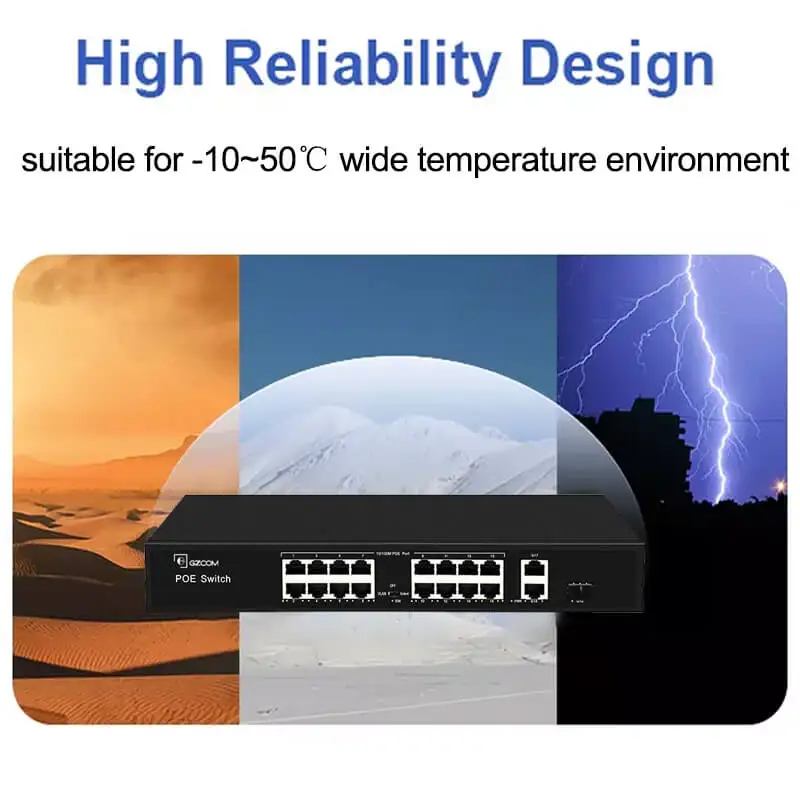 Factory OEM 4 8 16 24 32 48 Port Gigabit 250 meters extend Network Ethernet Poe Switch For CCTV Camera