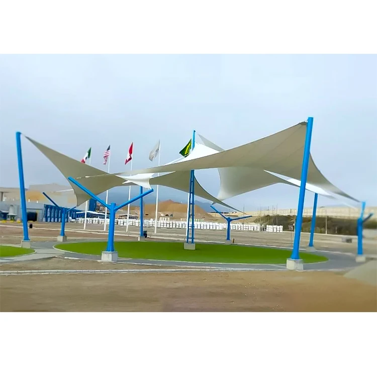 1050g/sqm Membrane Light Weight and PVDF PTFE Coated Fiberglass Fabric Material Roof Awning Sunshade