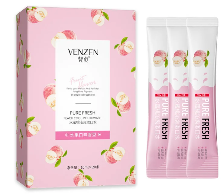 Oral care mint mouth wash fresh breath clean care multi protection single use portable mouth wash